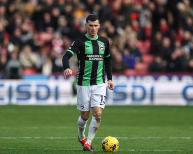Brighton & Hove Albion takımından Pascal Gro Premier League maçında Sheffield United, Brighton ve Hove Albion 'a karşı Bramall Lane, Sheffield, İngiltere, 18 Şubat 2024