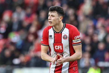 Sheffield United 'dan Anel Ahmedhodi Premier Lig maçında Sheffield United, Brighton ve Hove Albion' a karşı Bramall Lane, Sheffield, İngiltere, 18 Şubat 2024