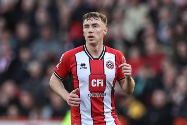 Sheffield United 'tan Ben Osborn Premier Lig karşılaşmasında Sheffield United ve Hove Albion Bramall Lane, Sheffield, İngiltere' de 18 Şubat 202 'de karşı karşıya geldi.
