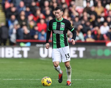 Brighton & Hove Albion takımından Pascal Gro Premier League maçında Sheffield United ve Hove Albion 'a karşı Bramall Lane, Sheffield, İngiltere' de 18 Şubat 2024