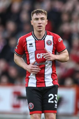 Sheffield United 'tan Ben Osborn Premier Lig karşılaşmasında Sheffield United ve Hove Albion Bramall Lane, Sheffield, İngiltere' de 18 Şubat 202 'de karşı karşıya geldi.