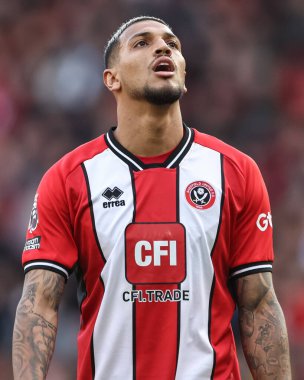 Sheffield United takımından Vinicius Souza, 18 Şubat 202 'de İngiltere' nin Sheffield Lane kentinde oynanan Premier League maçında Sheffield United ve Hove Albion maçında tepki gösterdi.