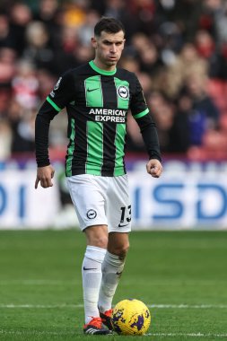 Brighton & Hove Albion takımından Pascal Gro Premier League maçında Sheffield United, Brighton ve Hove Albion 'a karşı Bramall Lane, Sheffield, İngiltere, 18 Şubat 2024
