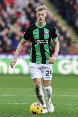Brighton & Hove Albion takımından Jan Paul van Hecke, 18 Şubat 202 'de Bramall Lane, Sheffield, İngiltere' de oynanan Premier League maçında Sheffield United ve Hove Albion 'a karşı oynamıştır.