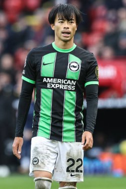 Brighton & Hove Albion takımından Kaoru Mitoma Premier Lig karşılaşmasında Sheffield United ile Brighton ve Hove Albion Bramall Lane, Sheffield, İngiltere, 18 Şubat 202
