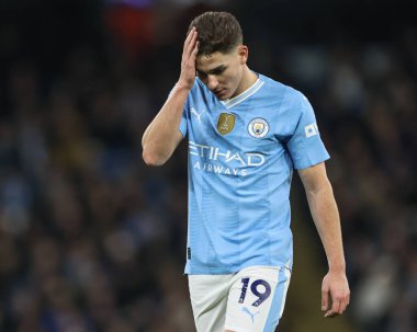 Manchester City 'den Julin Ivarez Premier League maçında Manchester City, Etihad Stadyumu' nda Brentford 'a karşı, 20 Şubat 2024