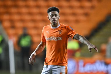 Blackpool 'dan Jordan Lawrence-Gabriel Bristol Street Motors Yarı Final Maçı' nda Blackpool-Peterborough United 'a karşı Bloomfield Road, Blackpool, İngiltere, 20 Şubat 202