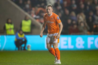 Blackpool 'dan Shayne Lavery Bristol Street Motors Yarı Final Maçı sırasında Blackpool-Peterborough United' a karşı Bloomfield Road, Blackpool, İngiltere, 20 Şubat 202