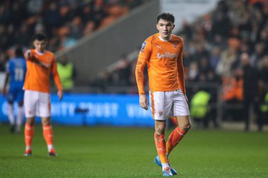 Blackpool 'dan Kyle Joseph Bristol Street Motors Yarı Final Maçı' nda Blackpool-Peterborough United 'a karşı Bloomfield Road, Blackpool, Birleşik Krallık, 20 Şubat 202