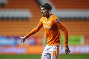 Blackpool 'dan Jake Beesley Bristol Street Motors Yarı Final Maçı' nda Blackpool-Peterborough United 'a karşı Bloomfield Road, Blackpool, İngiltere, 20 Şubat 202