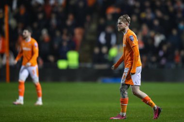 Blackpool 'dan Hayden Coulson Bristol Street Motors Yarı Final Maçı' nda Blackpool-Peterborough United 'a karşı Bloomfield Road, Blackpool, İngiltere, 20 Şubat 202