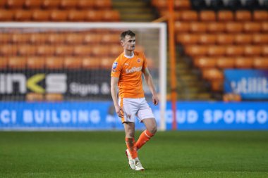 Blackpool 'dan Callum Connolly Bristol Street Motors Yarı Final Maçı' nda Blackpool-Peterborough United 'a karşı Bloomfield Road, Blackpool, İngiltere, 20 Şubat 202
