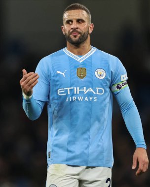 Manchester City 'den Kyle Walker Premier League maçı sırasında Manchester City ile Brentford arasında Etihad Stadyumu, Manchester, İngiltere, 20 Şubat 202