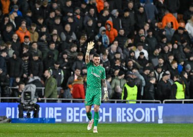 Blackpool 'dan Richard O' Donnell, Bristol Street Motors Yarı Final Maçı sırasında Blackpool-Peterborough United 'a karşı Bloomfield Road, Blackpool, İngiltere, 20 Şubat 202