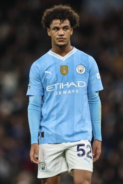 Manchester City ile Brentford arasındaki Premier League maçı sırasında Manchester City 'den Oscar Bobb 20 Şubat 202' de Etihad Stadyumu 'nda