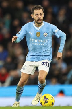 Manchester City ile Brentford arasındaki Premier League maçı sırasında Manchester City 'den Bernardo Silva, Etihad Stadyumu, Manchester, İngiltere, 20 Şubat 202