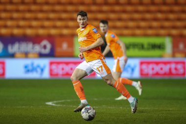 Blackpool 'dan Matty Virtue Bristol Street Motors Yarı Final Maçı' nda Blackpool-Peterborough United 'a karşı Bloomfield Road, Blackpool, İngiltere, 20 Şubat 202