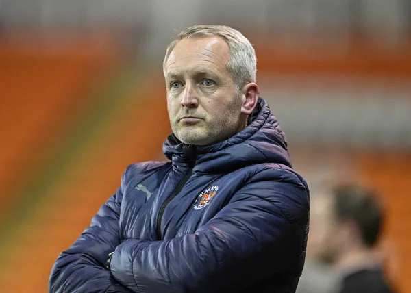 Neil Critchley Manager Blackpool Bristol Street Motors Trophy Semi Final — Stock Photo, Image
