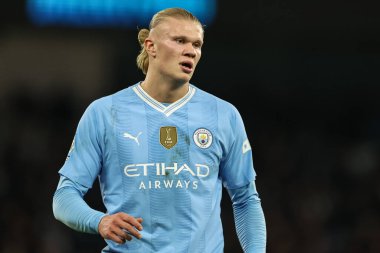 Manchester City ile Brentford arasındaki Premier League maçı sırasında Manchester City 'den Erling Haaland 20 Şubat 202' de Etihad Stadyumu 'nda karşı karşıya geldi.