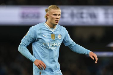 Manchester City ile Brentford arasındaki Premier League maçı sırasında Manchester City 'den Erling Haaland 20 Şubat 202' de Etihad Stadyumu 'nda karşı karşıya geldi.