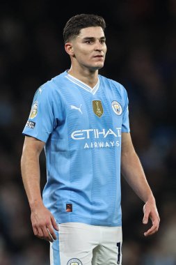 Manchester City 'den Julin Ivarez Premier League maçında Manchester City, Etihad Stadyumu' nda Brentford 'a karşı, 20 Şubat 2024