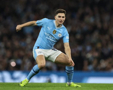 Manchester City 'den Julin Ivarez Premier League maçında Manchester City, Etihad Stadyumu' nda Brentford 'a karşı, 20 Şubat 2024