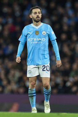 Manchester City ile Brentford arasındaki Premier League maçı sırasında Manchester City 'den Bernardo Silva, Etihad Stadyumu, Manchester, İngiltere, 20 Şubat 202