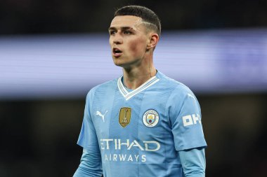 Manchester City ile Brentford arasındaki Premier League maçı sırasında Manchester City 'den Phil Foden, Etihad Stadyumu, Manchester, İngiltere, 20 Şubat 202