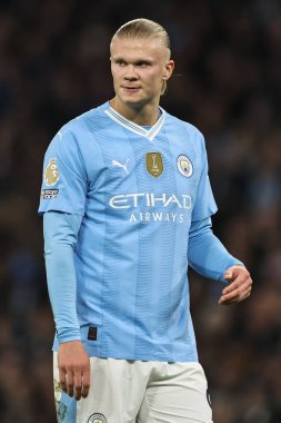 Manchester City ile Brentford arasındaki Premier League maçı sırasında Manchester City 'den Erling Haaland 20 Şubat 202' de Etihad Stadyumu 'nda karşı karşıya geldi.