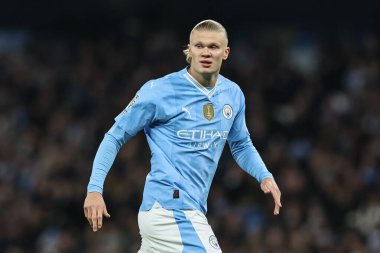 Manchester City ile Brentford arasındaki Premier League maçı sırasında Manchester City 'den Erling Haaland 20 Şubat 202' de Etihad Stadyumu 'nda karşı karşıya geldi.