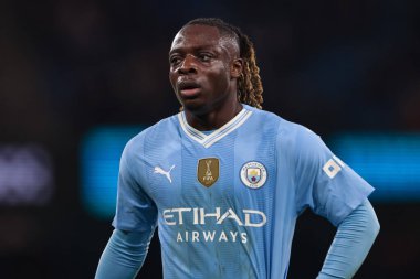 Manchester City 'den Jrmy Doku Premier League maçı sırasında Manchester City, Etihad Stadyumu' nda Brentford 'a karşı, 20 Şubat 2024