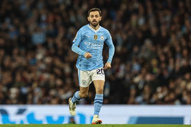 Manchester City ile Brentford arasındaki Premier League maçı sırasında Manchester City 'den Bernardo Silva, Etihad Stadyumu, Manchester, İngiltere, 20 Şubat 202