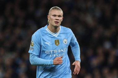 Manchester City ile Brentford arasındaki Premier League maçı sırasında Manchester City 'den Erling Haaland 20 Şubat 202' de Etihad Stadyumu 'nda karşı karşıya geldi.