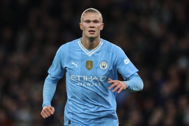 Manchester City ile Brentford arasındaki Premier League maçı sırasında Manchester City 'den Erling Haaland 20 Şubat 202' de Etihad Stadyumu 'nda karşı karşıya geldi.