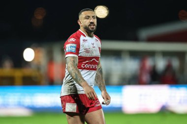 Hull KR 'dan Elliot Minchella Betfred Süper Lig 2. Raundunda Hull KR, Leeds Gergedan' a karşı Sewell Group Craven Park 'ta 22 Şubat 202' de Kingston üzerine Hull, İngiltere