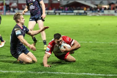 Hull KR 'dan Ryan Hall, 22 Şubat 202' de İngiltere 'nin Hull kentinde oynanan Sewell Group Craven Park' ta oynanan Betfred Süper Lig 2.