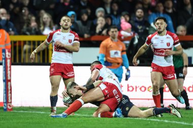 Leeds Rhinos 'tan Harry Newman, 22 Şubat 202' de İngiltere 'nin Hull kenti Kingston' da oynanan Sewell Group Craven Park 'ta oynanan Betfred Süper Lig 2.