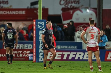 Leeds Rhinos 'tan James Donaldson, 22 Şubat 202' de İngiltere 'nin Hull kenti Kingston' da oynanan Sewell Group Craven Park 'ta oynanan 2.