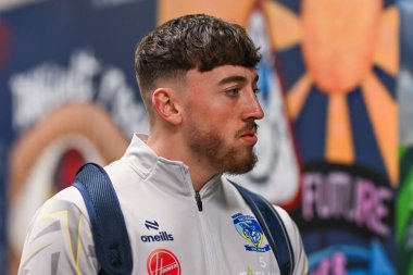 Warrington Wolves 'tan Matty Ashton, 23 Şubat 202' de İngiltere 'nin Warrington şehrindeki Halliwell Jones Stadyumu' nda oynanan Warrington Wolves vs Hull FC maçında Betfred Süper Lig 2.