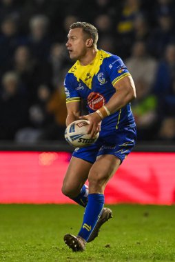 Warrington Wolves 'dan Josh Drinkwater, 23 Şubat 202' de Warrington Jones Stadyumu 'nda oynanan Warrington Wolves vs Hull FC karşılaşmasında sahada.