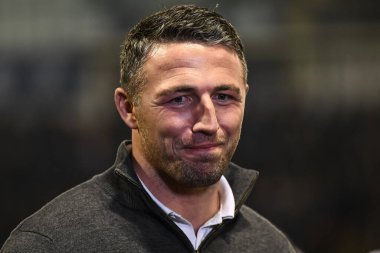 Sam Burgess Warrington Wolves 'un baş antrenörü Betfred Süper Lig 2. Raundu öncesinde Warrington Wolves Hull FC' ye karşı Halliwell Jones Stadyumu, Warrington, Birleşik Krallık, 23 Şubat 202