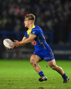 Warrington Wolves 'tan Leon Hayes, 23 Şubat 202' de Warrington Wolves 'a karşı Hull FC' nin oynadığı Betfred Süper Lig karşılaşmasında sahada.