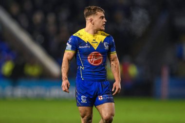 Warrington Wolves 'tan Leon Hayes, Betfred Süper Lig 2. Raundunda Warrington Wolves, Hull FC' ye karşı Halliwell Jones Stadyumu, Warrington, Birleşik Krallık, 23 Şubat 202