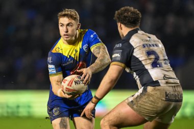 Warrington Wolves takımından Sam Powell, 23 Şubat 202 'de Warrington Wolves ile Hull FC arasında oynanan Betfred Süper Lig karşılaşmasında sahada.