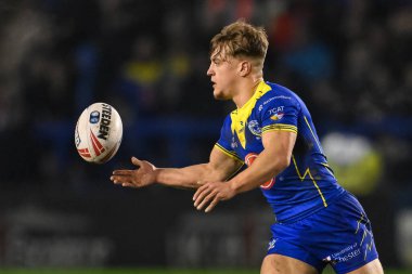 Warrington Wolves 'tan Leon Hayes, 23 Şubat 202' de Warrington Wolves 'a karşı Hull FC' nin oynadığı Betfred Süper Lig karşılaşmasında sahada.