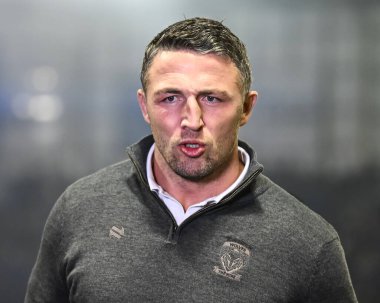 Sam Burgess Warrington Wolves 'un baş antrenörü Betfred Süper Lig 2. Raundu öncesinde Warrington Wolves Hull FC' ye karşı Halliwell Jones Stadyumu, Warrington, Birleşik Krallık, 23 Şubat 202
