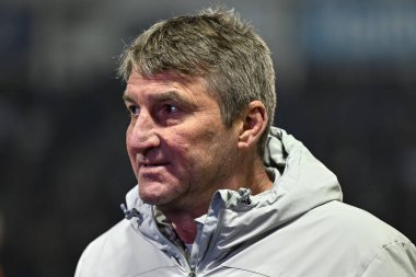 Tony Smith Hull FC baş antrenörü Betfred Süper Lig 2. tur müsabakasında Warrington Wolves - Hull FC maçı sırasında Halliwell Jones Stadyumu, Warrington, Birleşik Krallık, 23 Şubat 202