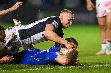 Warrington Wolves 'tan Danny Walker, 23 Şubat 202' de Warrington Jones Stadyumu 'nda oynanan Warrington Wolves vs Hull FC maçında, Betfred Süper Lig' in ikinci raunduna çıkıyor.