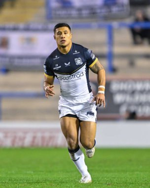 Faamanu Brown Hull FC, Betfred Süper Lig 2. Raundunda Warrington Wolves, Hull FC 'ye karşı Halliwell Jones Stadyumu, Warrington, Birleşik Krallık, 23 Şubat 202 
