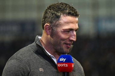 Sam Burgess Warrington Wolves 'un baş antrenörü Betfred Süper Lig 2. tur müsabakasında Warrington Wolves, Hull FC' ye karşı Halliwell Jones Stadyumu, Warrington, Birleşik Krallık, 23 Şubat 202